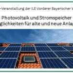 Banner zum Vortrag Photovoltaik mit Abbildung einer Photovoltaikanlage