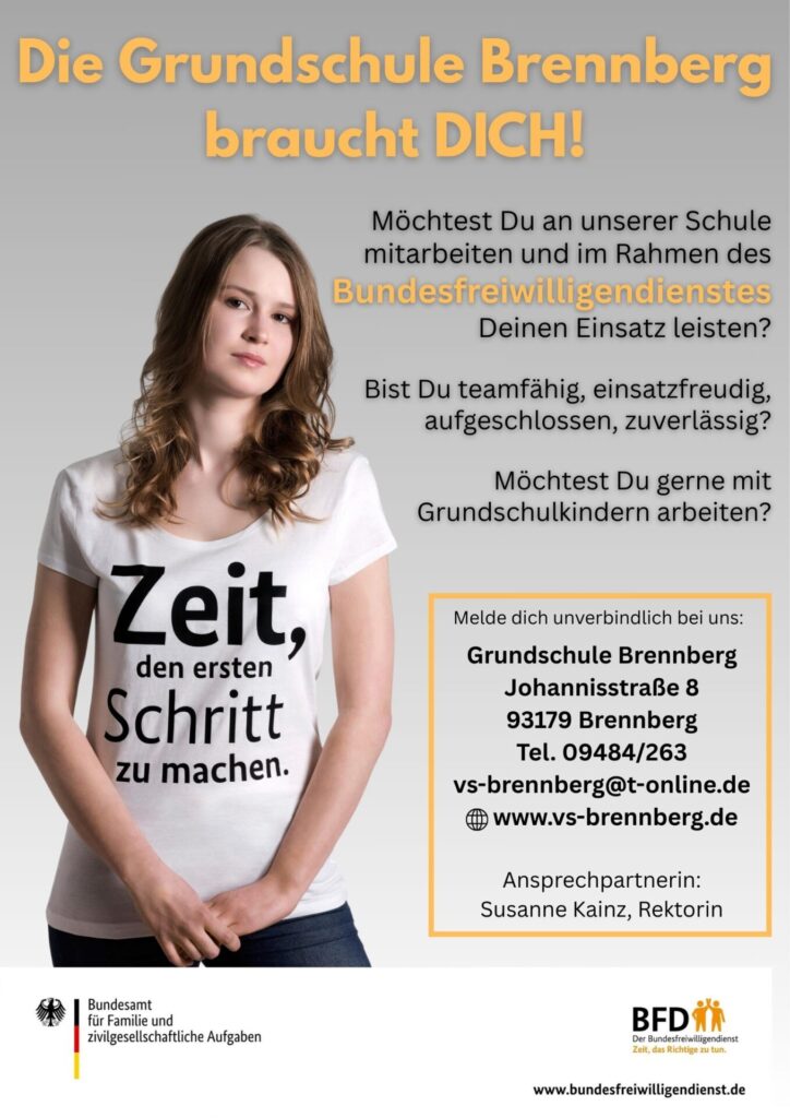 Stellenangebot als Bufdi an der Grundschule Brennberg