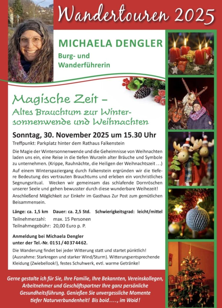 Geführte Wanderung mit Michaela Dengler in Falkenstein am 30. November 2025.
