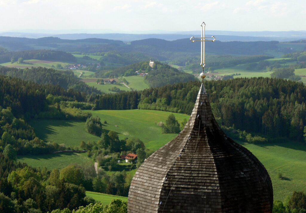 Blick vom Burgturm Falkenstein in Richtung Marienstein